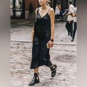 New Vince Satin Vneck Slip Dress